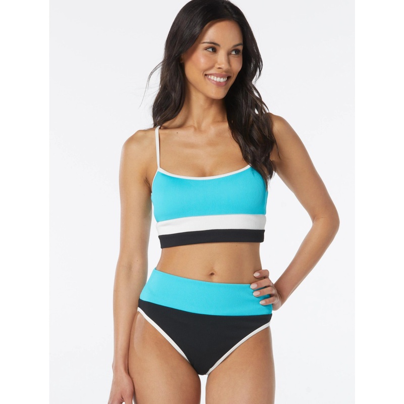 BEACH HOUSE SPORT REVIVE CROP RIBBED BIKINI TOP – COLORBLOCK – 2 COLORS AVAILABLE