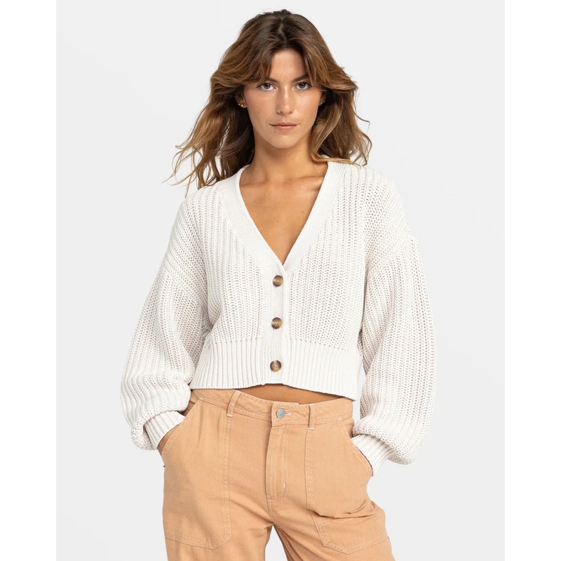 ROXY SUNDAZE WASHED CARDIGAN SWEATER