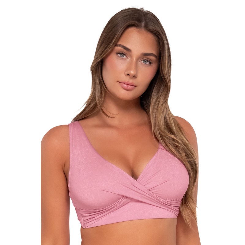 SUNSETS BLUSHING BRIDE LUREX  ELSIE TOP  (D-DD CUP)