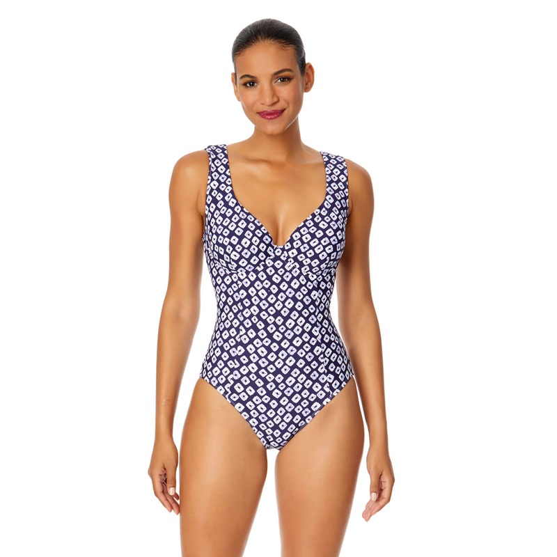 ANNE COLE SHIBORI GEO UNDERWIRE PANEL ONE PIECE