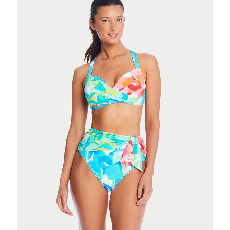 BLEU BY ROD BEATTIE SUMMER ESCAPES HIGH WAIST TIE DRAPED BOTTOM