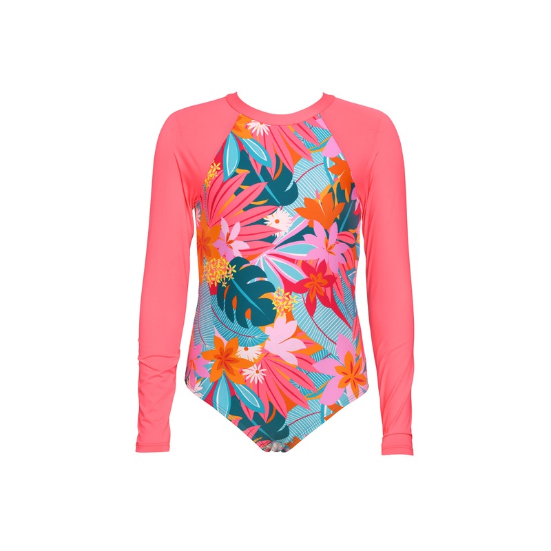 HOBIE GIRLS ALOHA TROPICS LONG SLEEVE PADDLESUIT 7-16