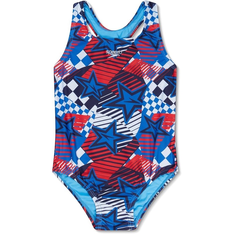 SPEEDO GIRLS PRINTED RACERBACK ONE PIECE 4-10