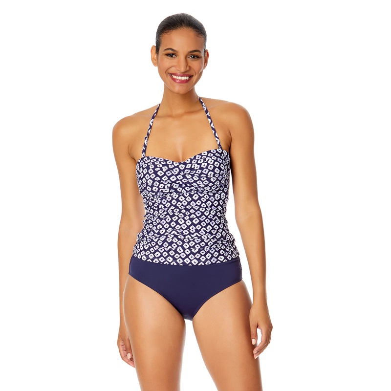 ANNE COLE SHIBORI GEO TWIST FRONT  BANDEAUKINI