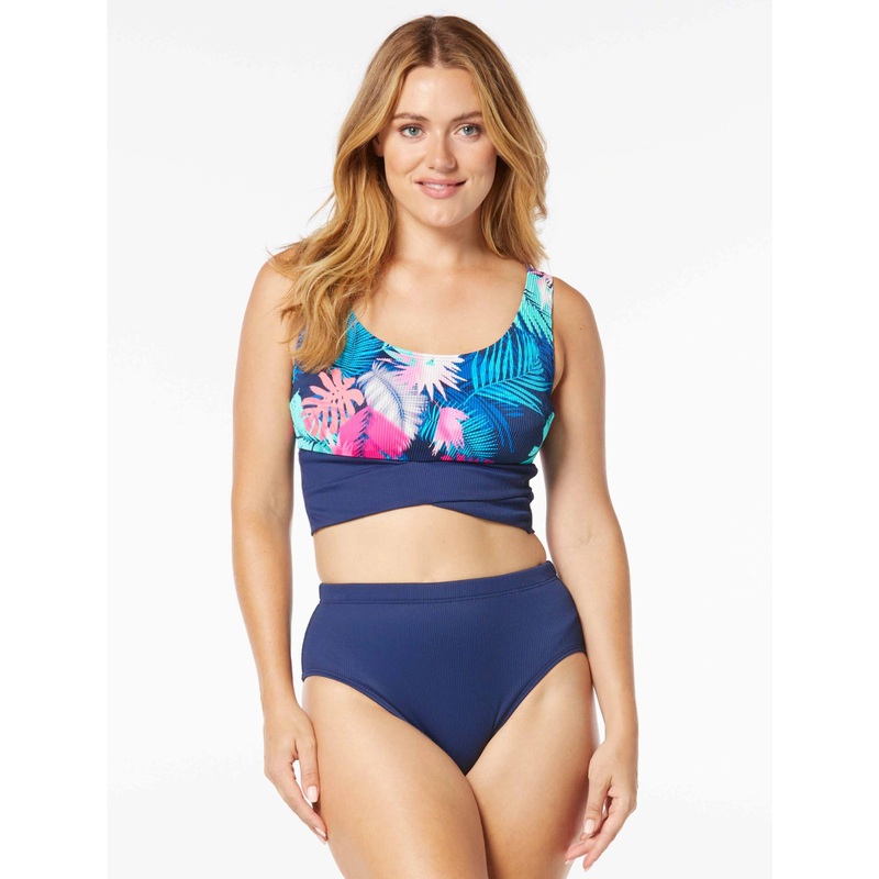 BEACH HOUSE SPORT BALA CROP BIKINI TOP – SHADY PALMS RIB