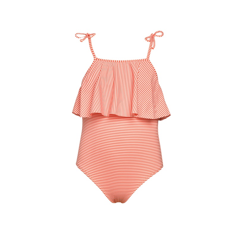 HOBIE GIRLS SAILOR STRIPES FLOUNCE ONE PIECE 7-16