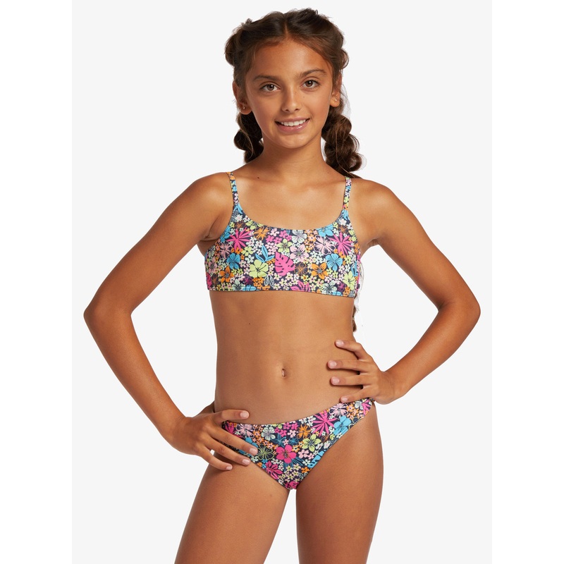 ROXY GIRL’S DAISY MOOD BRALETTE BIKINI SET 7-16