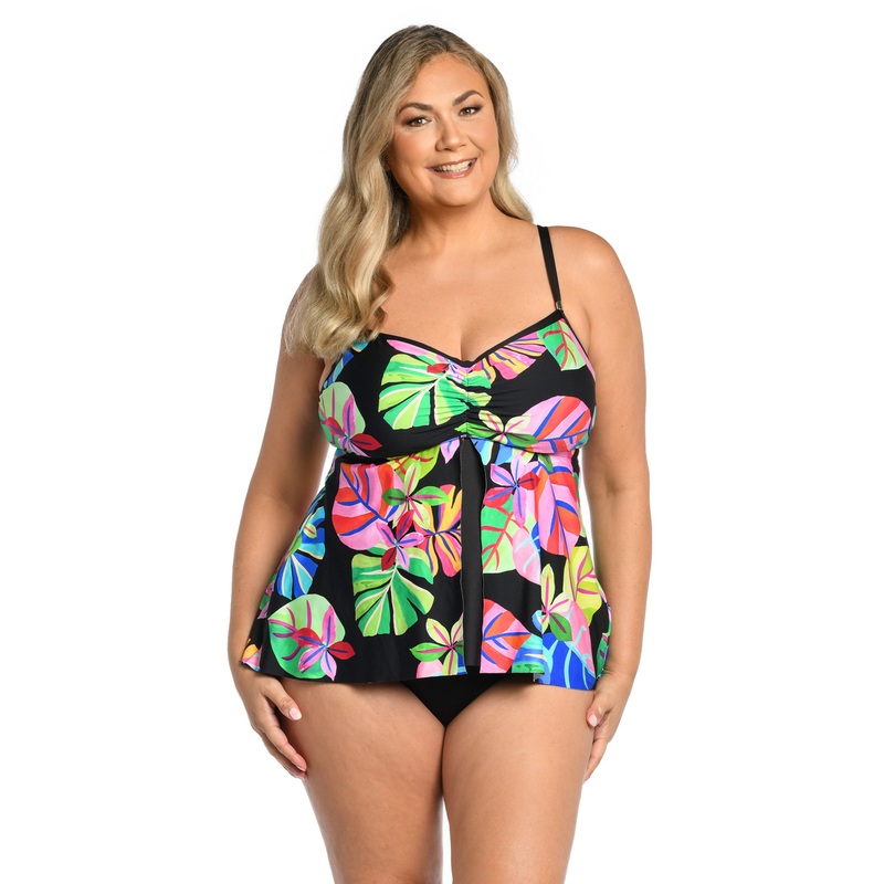 24TH & OCEAN TROPIFLAGE FLYAWAY UNDERWIRE TANKINI (16W-20W)