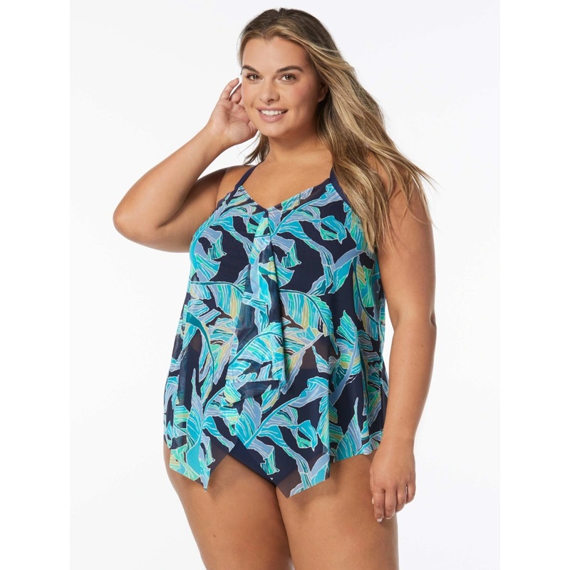 BEACH HOUSE KERRY MESH UNDERWIRE TANKINI – SEAGLASS PALM (16W-20W)