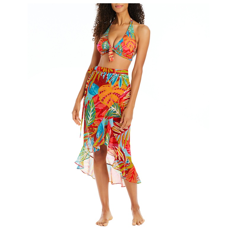 BLEU BY ROD BEATTIE THE HEAT IS ON RUFFLE WRAP PAREO