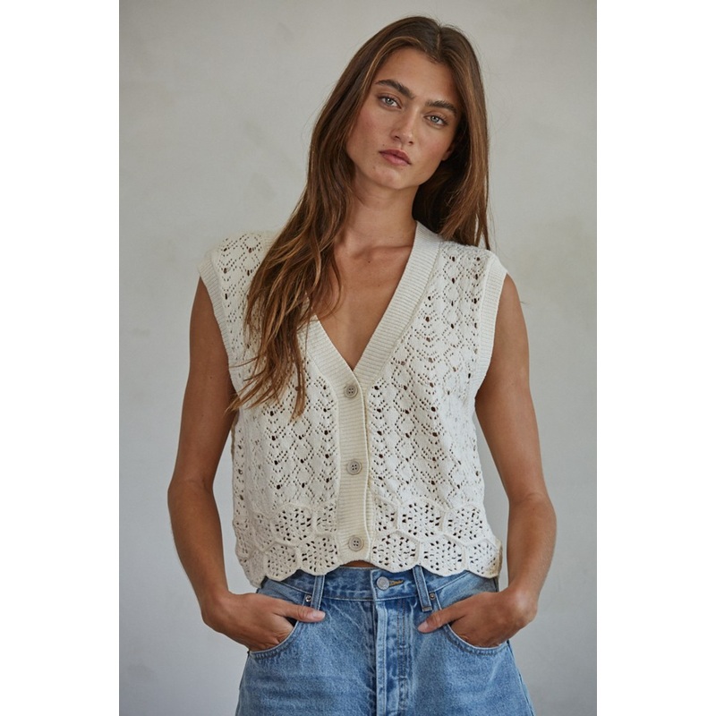 BY TOGETHER ELLERY CROCHET VEST TOP