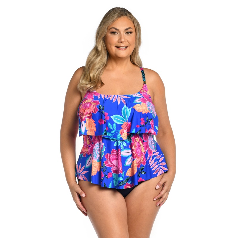 24TH & OCEAN LUMINOUS BLOSSOM TWO TIERED TANKINI (16W-22W)