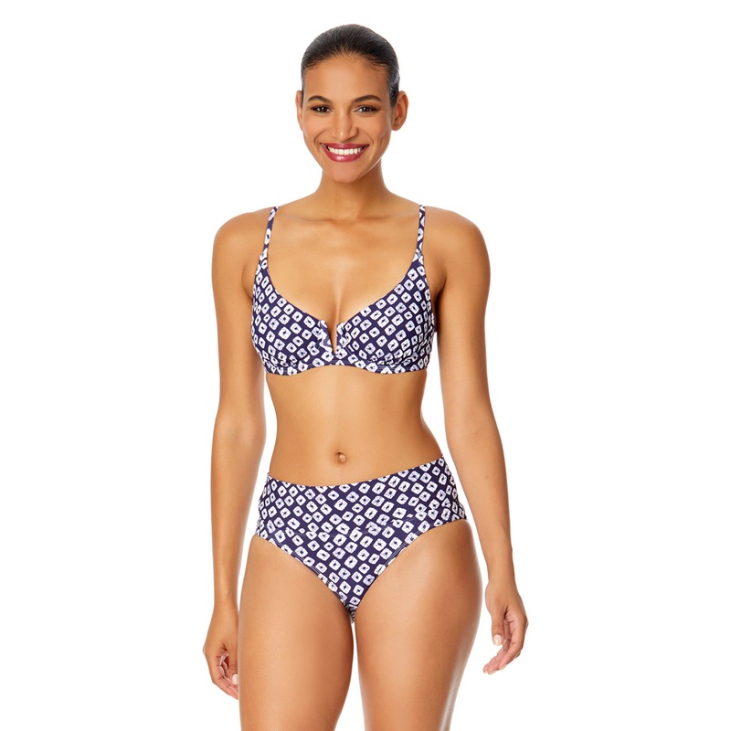 ANNE COLE SHIBORI GEO V-WIRE UNDERWIRE BIKINI TOP (D-DD CUP)