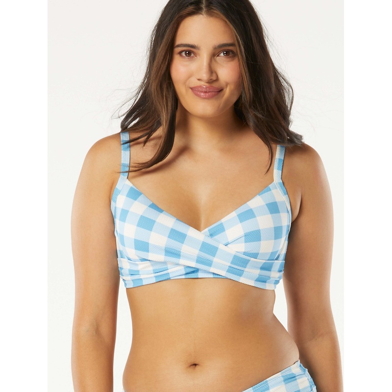 BEACH HOUSE CHRISTA WRAP UNDERWIRE BIKINI TOP – SUMMER GINGHAM