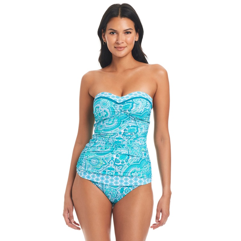 BLEU BY ROD BEATTIE COASTAL COOL STRAPLESS BANDEAU TANKINI
