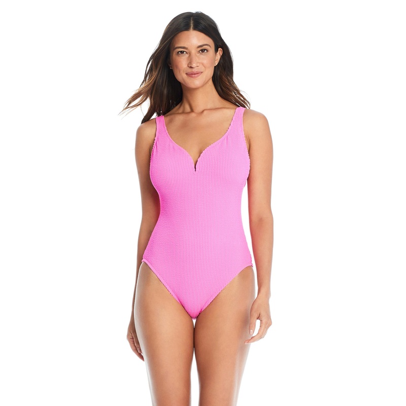 BLEU BY ROD BEATTIE PUCKER UP V-NECK ONE PIECE