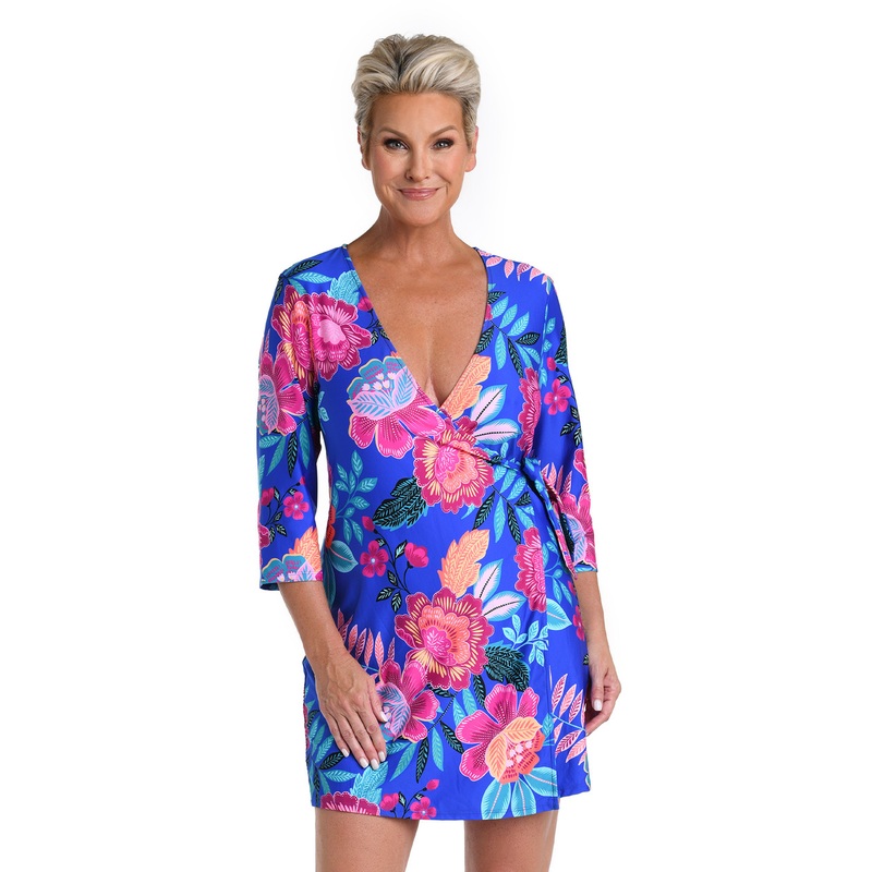 24TH & OCEAN LUMINOUS BLOSSOM FAUX WRAP COVER UP DRESS