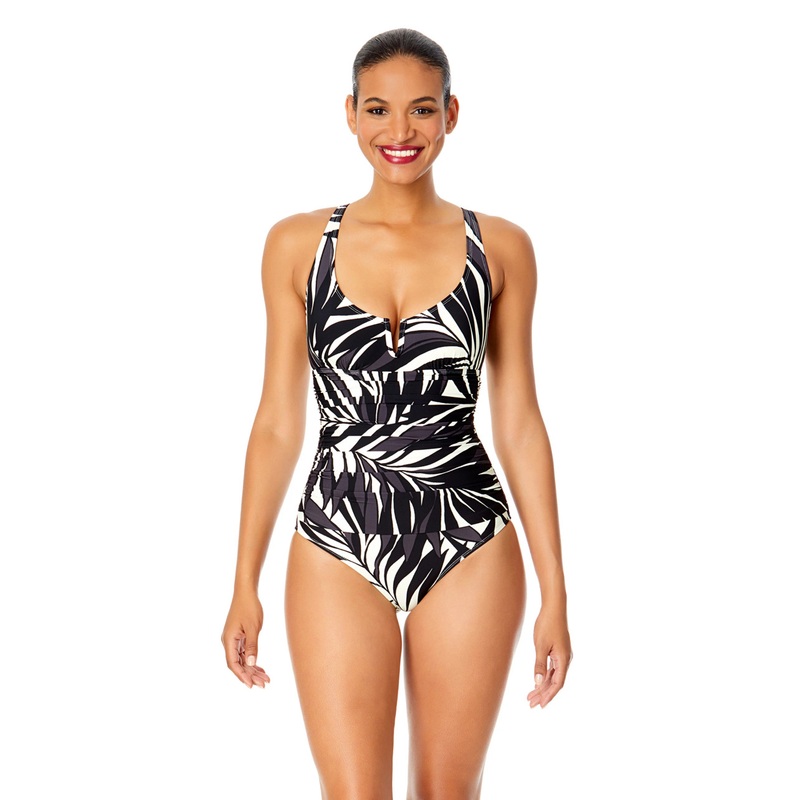 ANNE COLE PALM CHIC V- WIRE ONE PIECE
