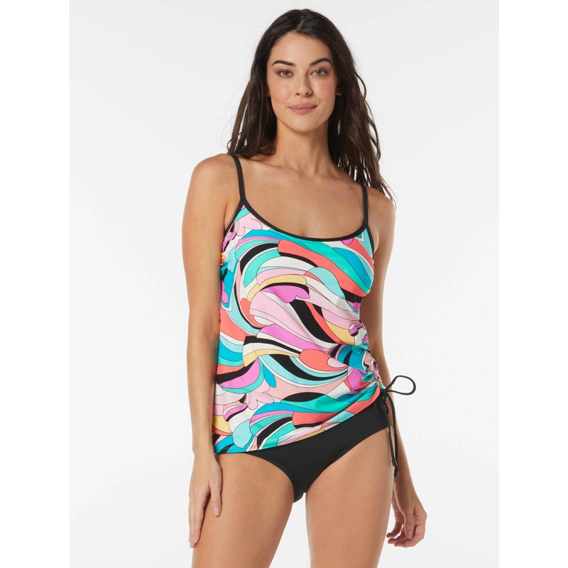 BEACH HOUSE BRIDGET SIDE SHIRRED UNDERWIRE TANKINI – SALTWATER SWIRL