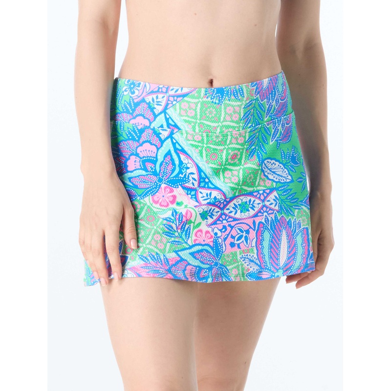 BEACH HOUSE PRINTED EMMA SWIM SKORT – ESTATE MOSAIC PIQUE