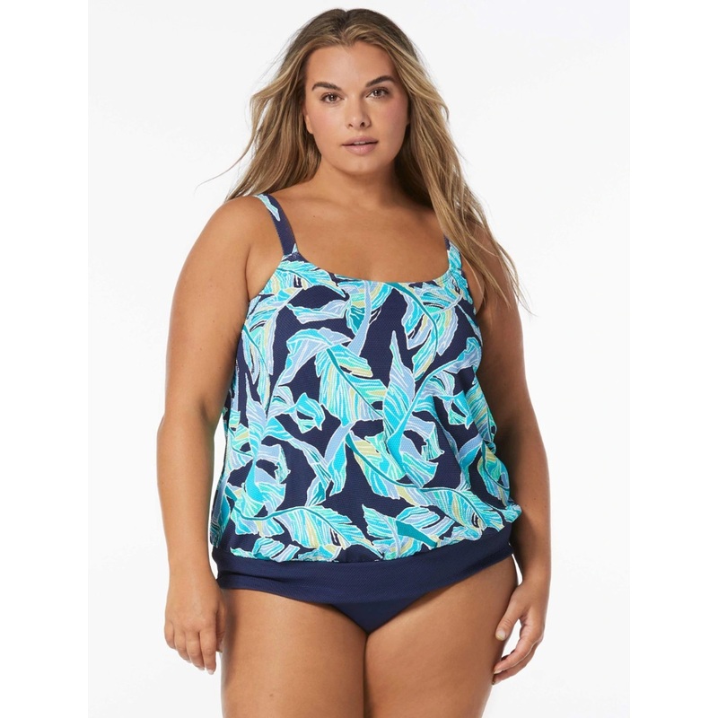 BEACH HOUSE SARAH BLOUSON TANKINI – SEAGLASS PALM (20W-24W)