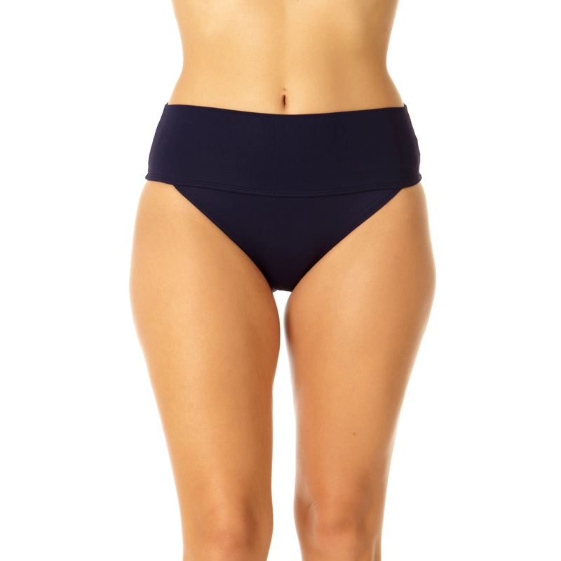 ANNE COLE ESSENTIALS SOLID SOFT BAND HIGH WAIST BOTTOM