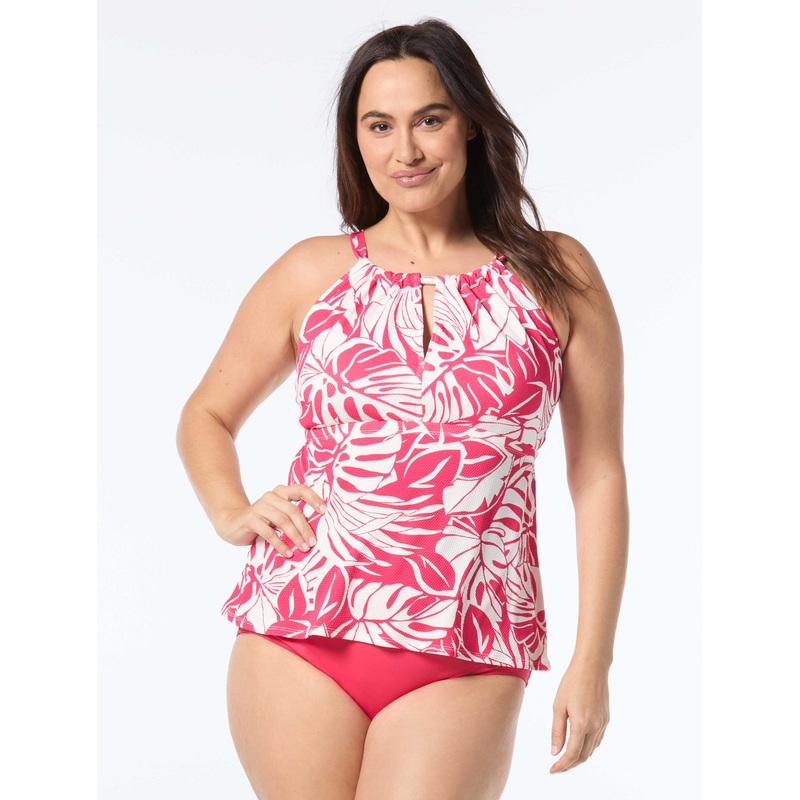 BEACH HOUSE BLAIR TANKINI – JUNGLE PALMS ROSE (16W-18W)
