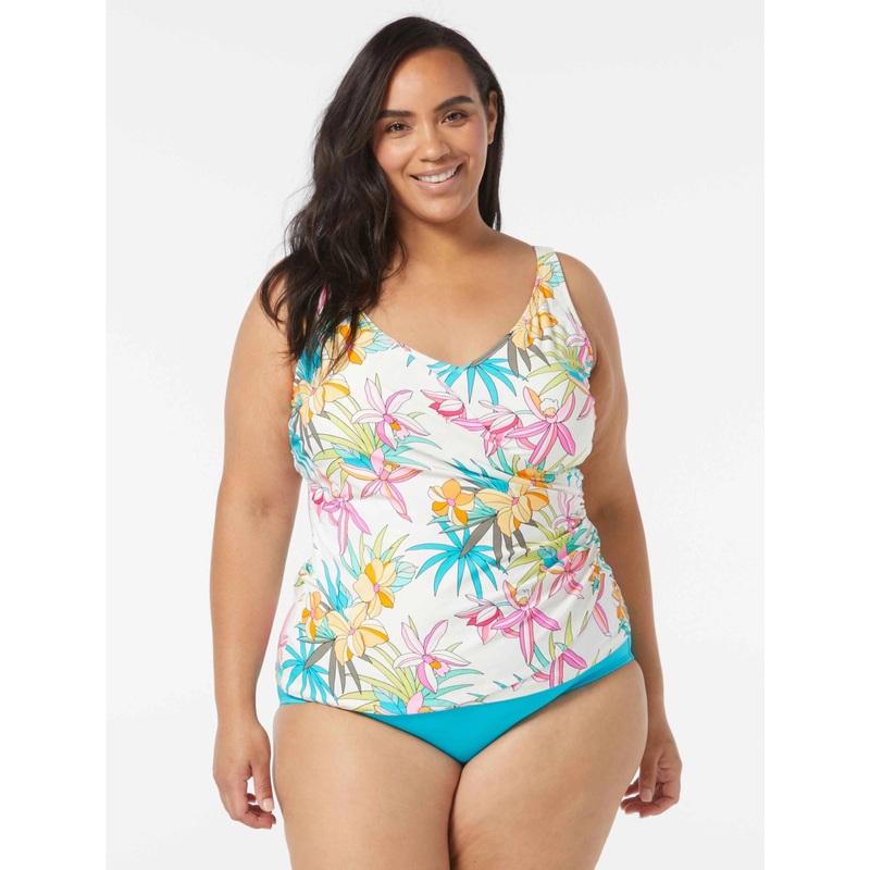 BEACH HOUSE PLUS SIZE LOLA WRAP UNDERWIRE TANKINI – TROPIC BLOOM – (16W-20W)