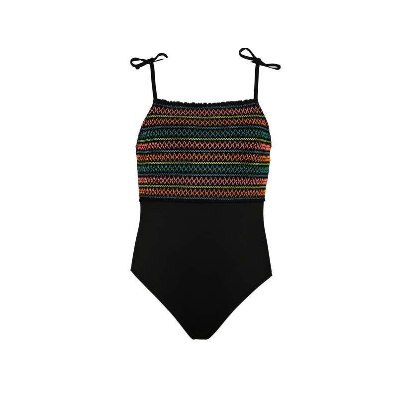 HOBIE GIRLS SMOCKED SOLIDS ONE PIECE 7-14