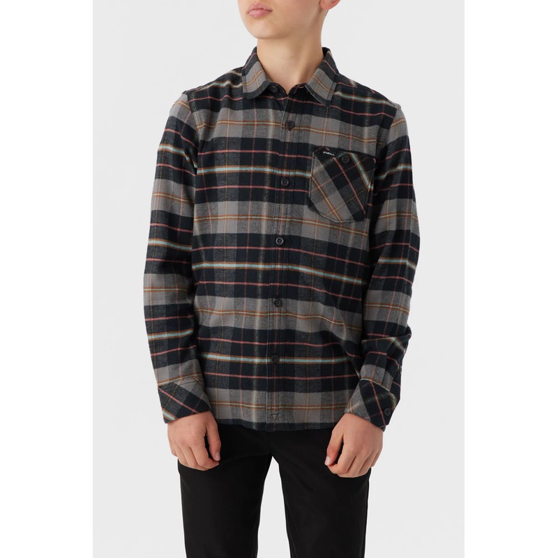 O’NEILL BOY’S REDMOND PLAID STRETCH FLANNEL