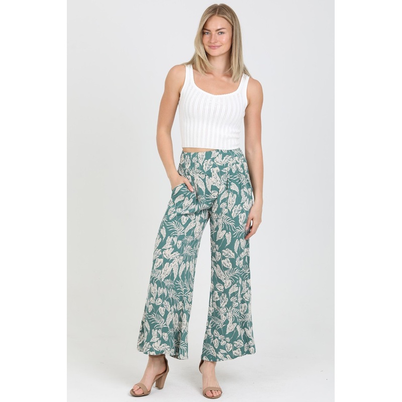 ANGIE PRINTED WIDE LEG PANTS