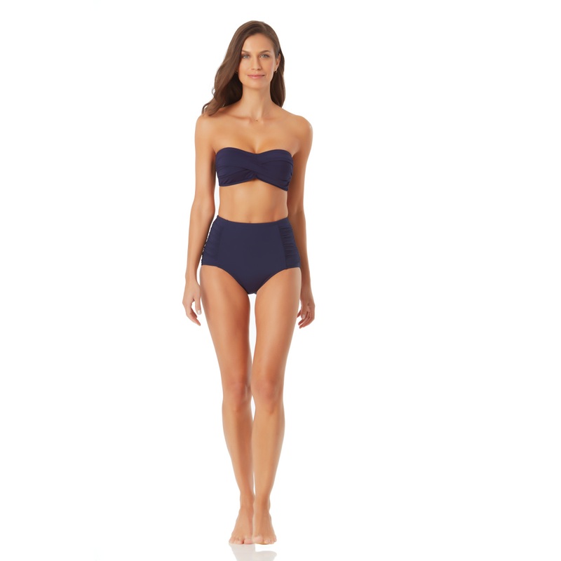 ANNE COLE SOLID TWIST BANDEAU TOP