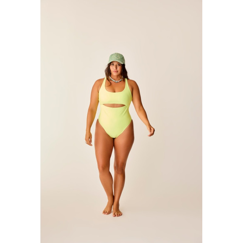 CARVE DESIGNS SOLID SONNY COMPRESSION ONE PIECE – LIMEADE