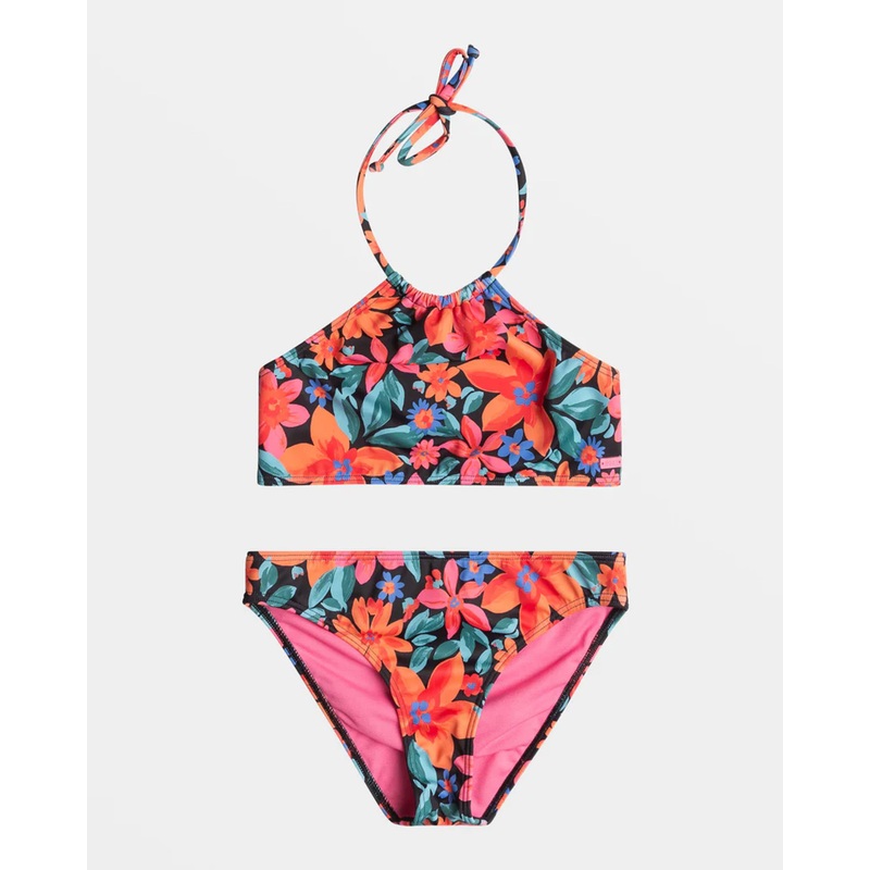 ROXY GIRLS FLORAL FIESTA HALTER BIKINI SET 7-16