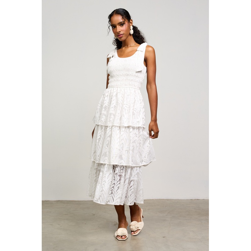 SKIES ARE BLUE TIERED MAXI DRESS