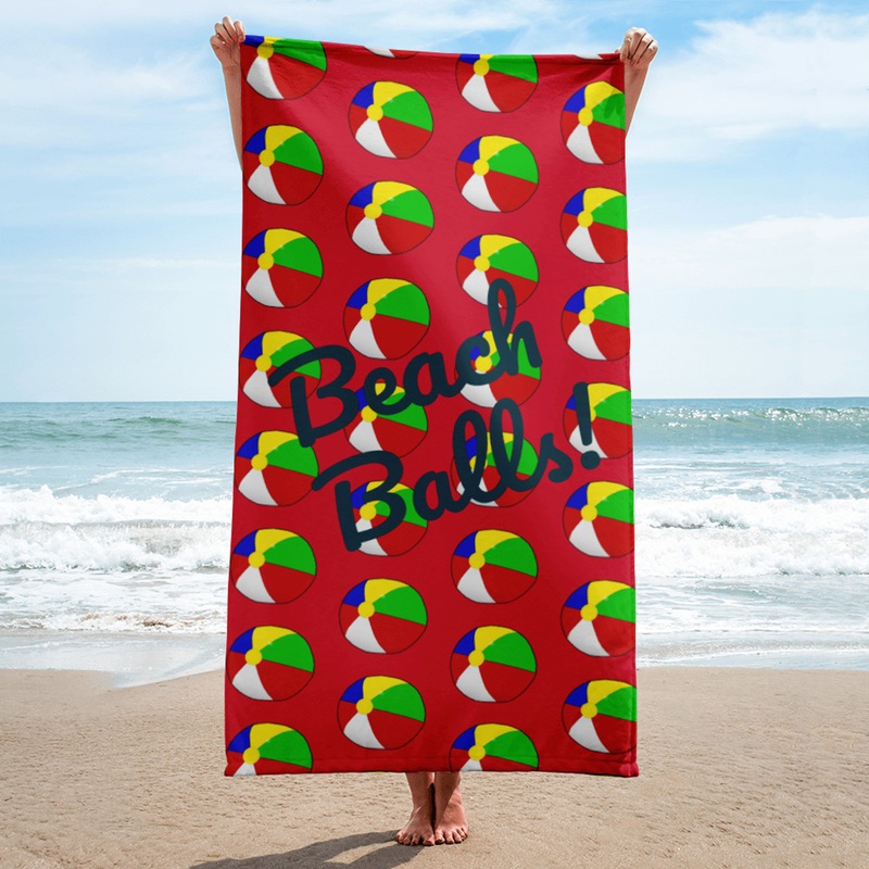 WTees Beach Balls Beach Towel Red