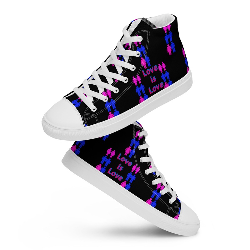 WTees Love is Love Mens High Top Canvas Shoes