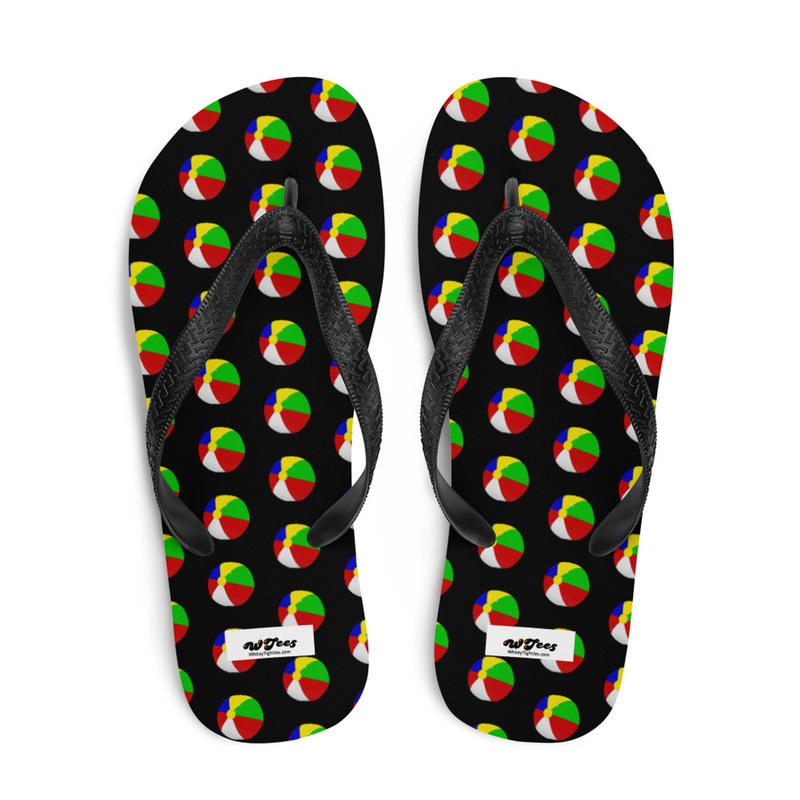 WTees Beach Ball Flip-Flops Black