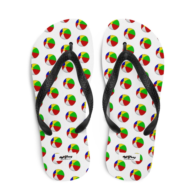 WTees Beach Ball Flip-Flops White