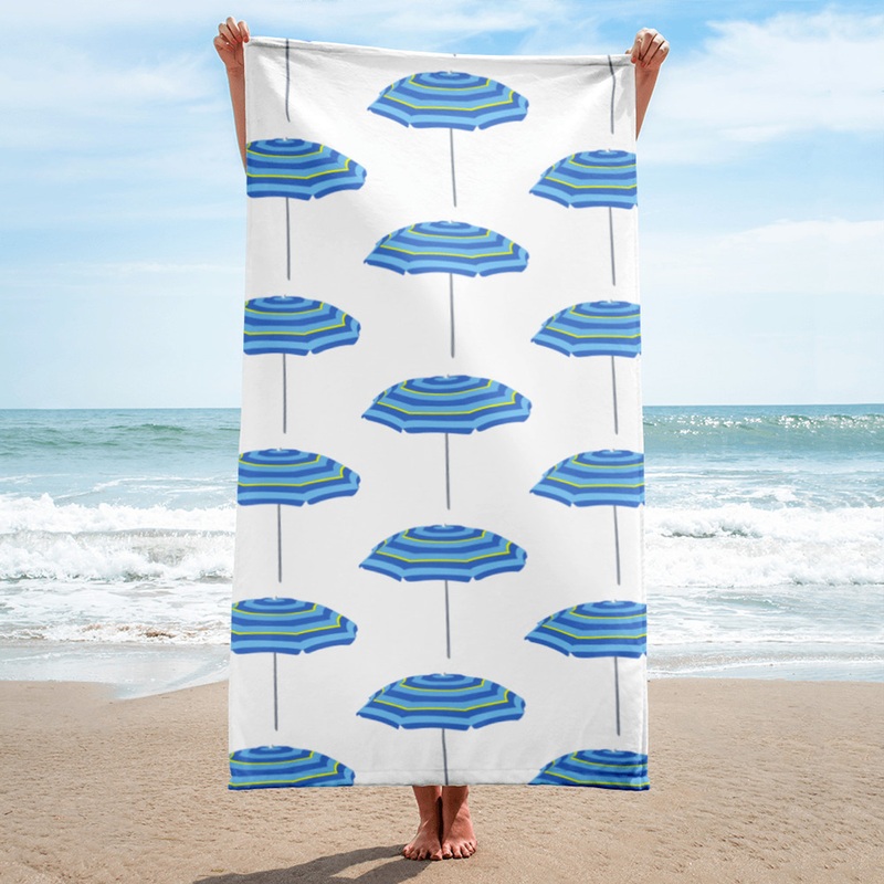 WTees Beach Umbrella Beach Towel White Sand