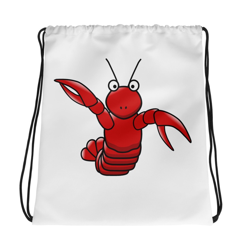 WTees Louis V’Lobster Drawstring Bag Blanc