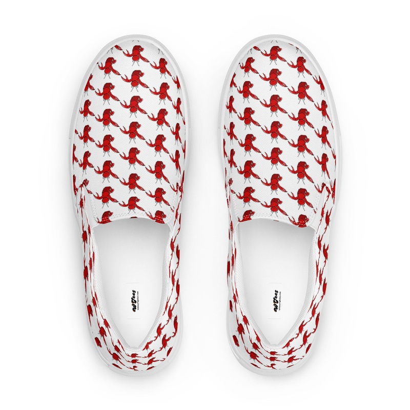 WTees Louis V’Lobster Mens Slip-on Canvas Shoes Blanc
