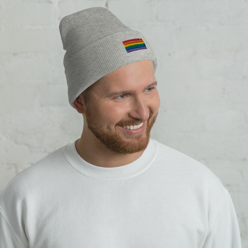 WTees Rainbow Flag Cuffed Beanie