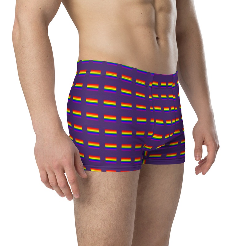 WTees Rainbow Flags Trunk Boxer Briefs Purple