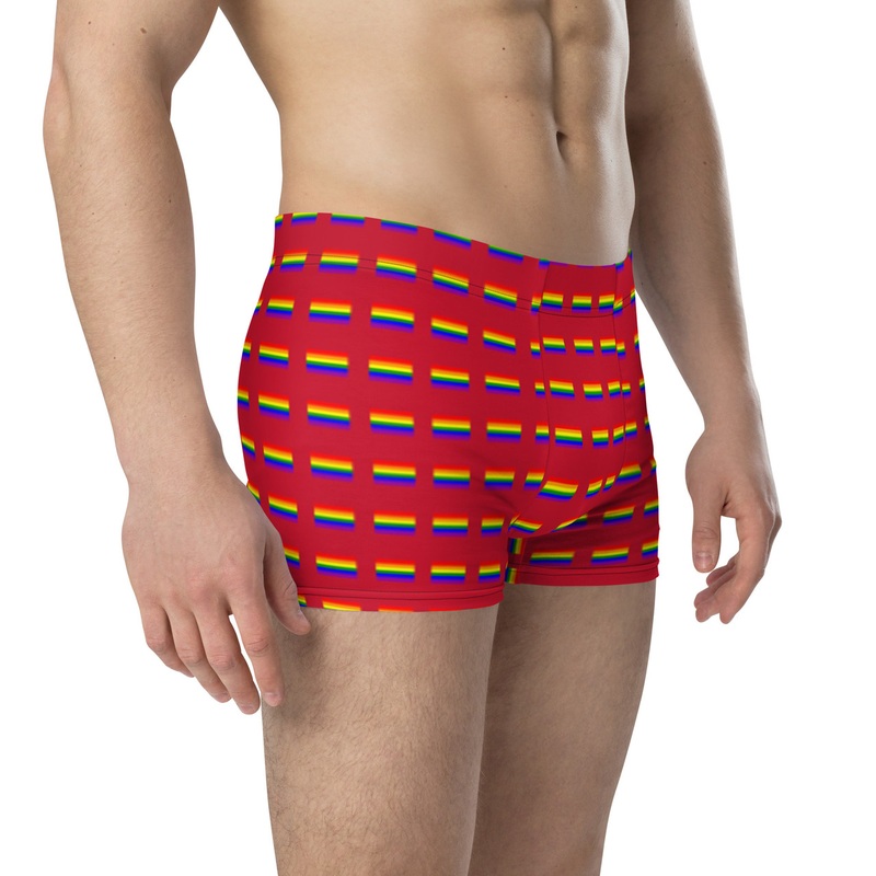 WTees Rainbow Flags Trunk Boxer Briefs Red