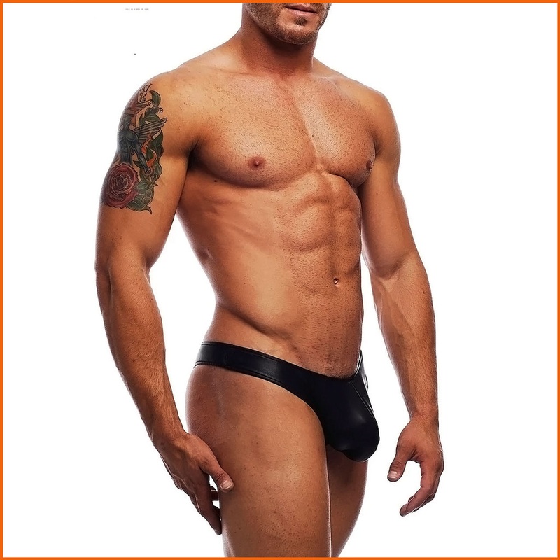 Go Softwear Noir Pleather Cock Ring Thong