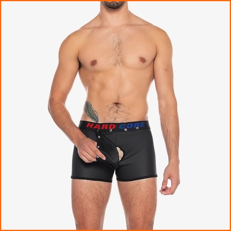HARD CORE X Pleather Boxer Brief w/Cod Piece