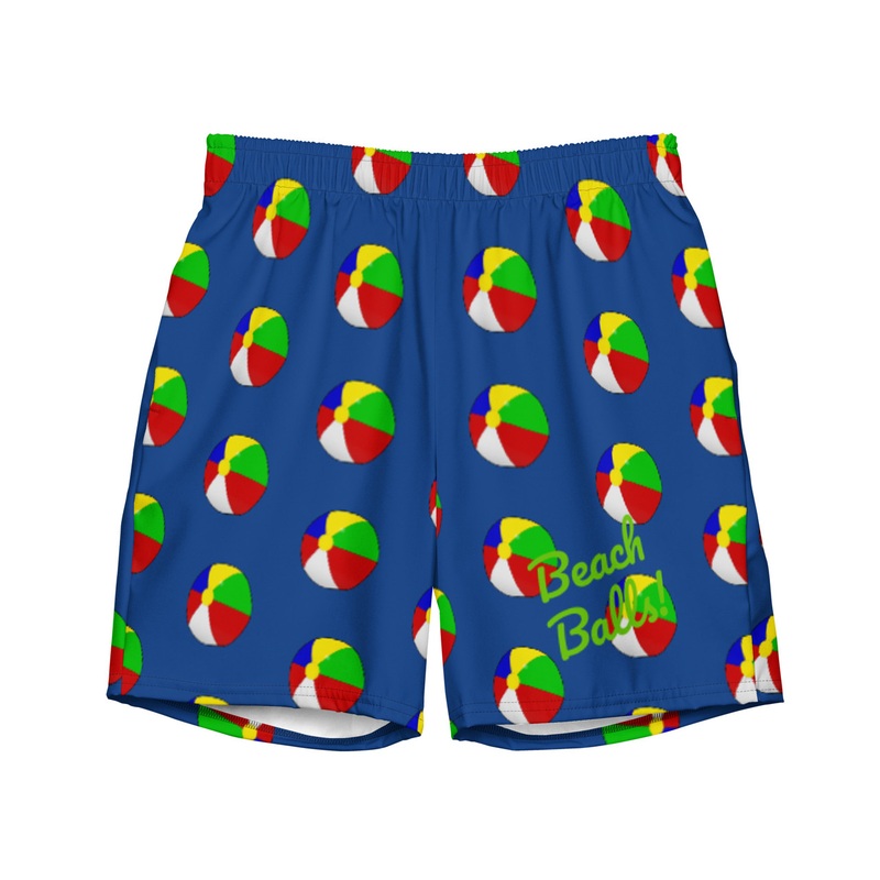 WTees Beach Balls! Swim Trunks Blue