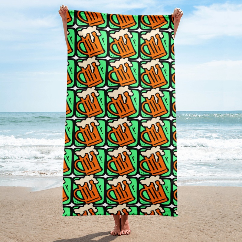 WTees Bottoms Up! Beer Mug Beach Towel