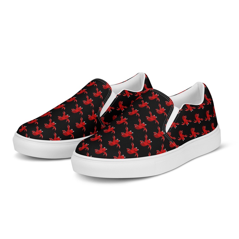 WTees Louis V’Lobster Mens Slip-on Canvas Shoes Noir
